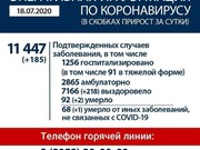 В Иркутской области за сутки выявлено 185 новых случаев коронавируса