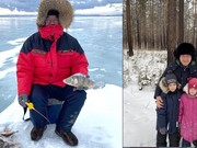 Глава Бурятии - на зимней рыбалке, иркутский губернатор - на прогулке с детьми