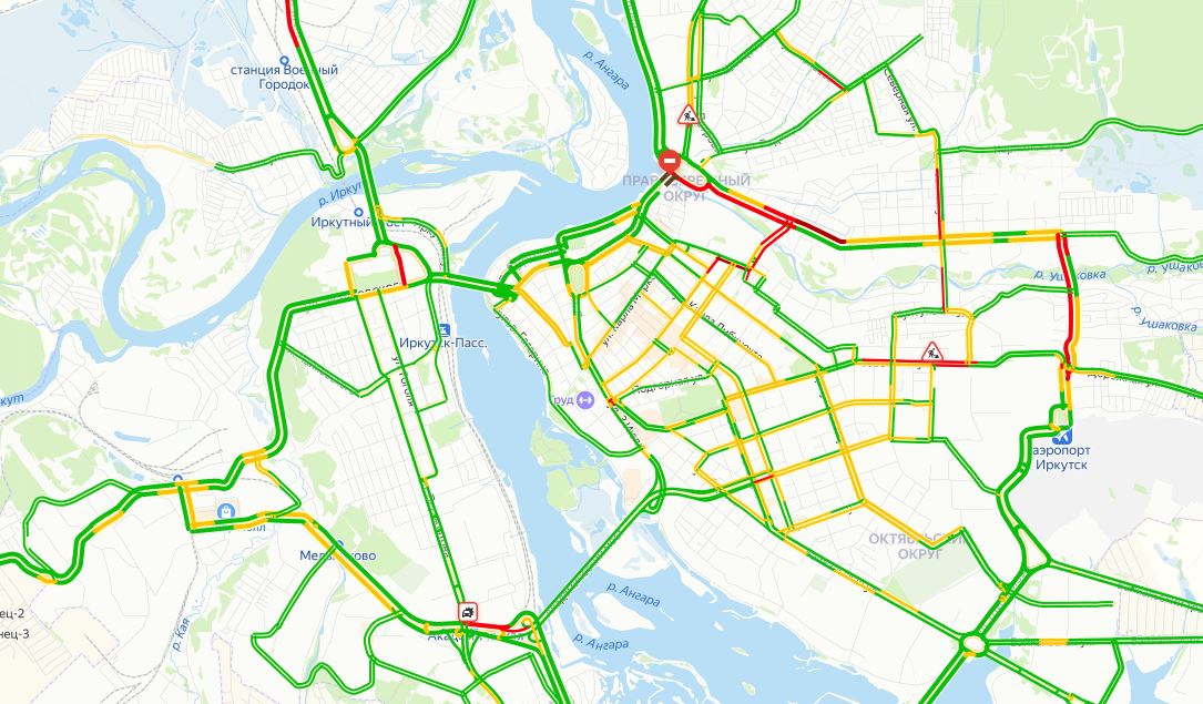 Пробки иркутск карта онлайн