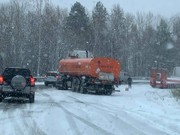 Зима пришла: снег на федеральной трассе Р258 «Байка́л»