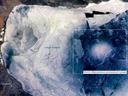 Роскосмос опубликовал снимок гигантского метанового пузыря подо льдом Байкала